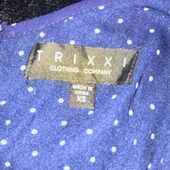 Trixxi Navy and White Polka Dot Romper - Picture 2 of 3